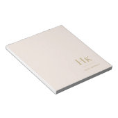 Monogram Modern Minimaal Blush Roze Goud Eenvoudig Notitieblok (Schuin)