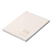 Monogram Modern Minimaal Blush Roze Goud Eenvoudig Notitieblok (Linkerzijde)