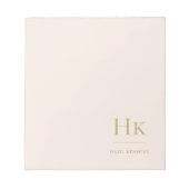 Monogram Modern Minimaal Blush Roze Goud Eenvoudig Notitieblok (Voorkant)