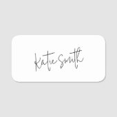 Monogram Modern minimaal handgeschreven script Naamplaatje (Voorkant)