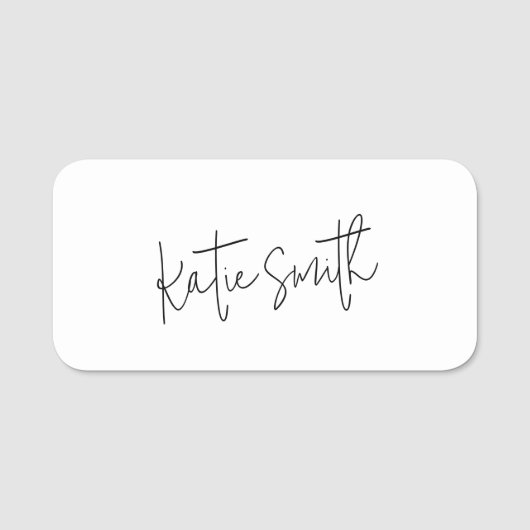 Monogram Modern minimaal handgeschreven script Naamplaatje (Voorkant)