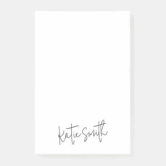 Monogram Modern minimaal handgeschreven script Post-it® Notes (Voorkant)