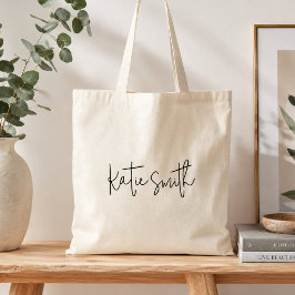 Monogram Modern minimaal handgeschreven script Tote Bag