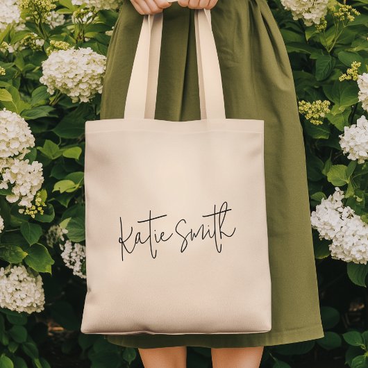 Monogram Modern minimaal handgeschreven script Tote Bag