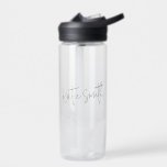 Monogram Modern minimaal handgeschreven script Waterfles<br><div class="desc">Een handgeschreven monogramontwerp in een elegante stijl in zwarte informele casual scripttypografie. De tekst kan eenvoudig worden aangepast voor een ontwerp dat net zo uniek is als jij!</div>