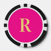 Monogram Modern Minimaal Hot Pink Poker Chips (Voorkant)