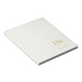 Monogram Modern Minimaal Ivoor Goud Monogram Notitieblok (Schuin)