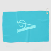 Monogram Modern Minimaal Teal Golfhanddoek (Horizontaal)