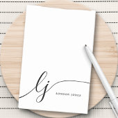 Monogram Modern Minimaal Vrouwelijk Zwart-Wit Post-it® Notes