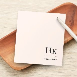 Monogram Modern Minimal Blush Pink Monogrammed Notitieblok