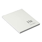 Monogram Modern Minimal Ivory White Monogrammed Notitieblok (Schuin)