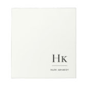Monogram Modern Minimal Ivory White Monogrammed Notitieblok (Voorkant)