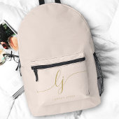 Monogram Modern Minimal Roze Gouden Initialen Bedrukte Rugzak