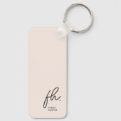 Monogram Modern Minimal Script Initialen Blush Pin Sleutelhanger (Achterkant)