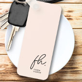 Monogram Modern Minimal Script Initialen Blush Pin Sleutelhanger