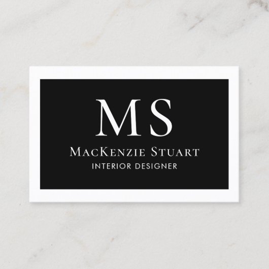Monogram Modern Minimal Simple Bold Visitekaartje (Voorkant)