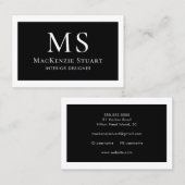 Monogram Modern Minimal Simple Bold Visitekaartje (Voorkant / Achterkant)