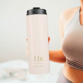 Monogram Modern Minimal Simple Classic Blush Gold Thermosbeker