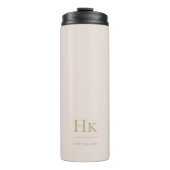 Monogram Modern Minimal Simple Classic Blush Gold Thermosbeker (Voorkant)