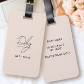Monogram Modern Minimal Stijlvol Script Handtekeni Bagagelabel