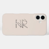 Monogram Modern Minimal Stijlvol Script Handtekeni Case-Mate iPhone Case (Achterkant (horizontaal))