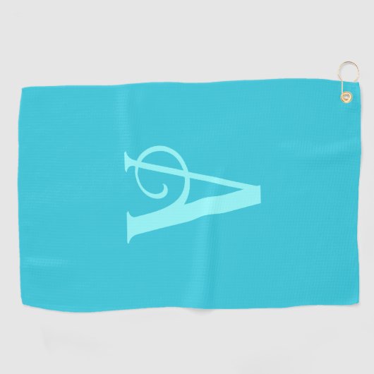 Monogram Modern Minimal Teal Golfhanddoek (Horizontaal)