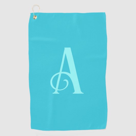 Monogram Modern Minimal Teal Golfhanddoek (Voorkant)