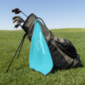 Monogram Modern Minimal Teal Golfhanddoek (Groen)