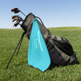 Monogram Modern Minimal Teal Golfhanddoek