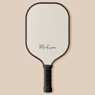 Monogram Modern Minimalist Black en Cream Pickleball Paddle
