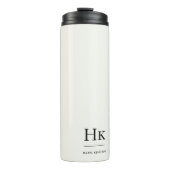 Monogram Modern Minimalist Chic Simple Ivory Thermosbeker (Voorkant)