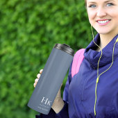 Monogram Modern Minimalist Elegant Navy Blue White Thermosbeker