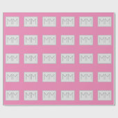 Monogram Modern Minimalist Name Initialen Cadeaupapier (Vlak)