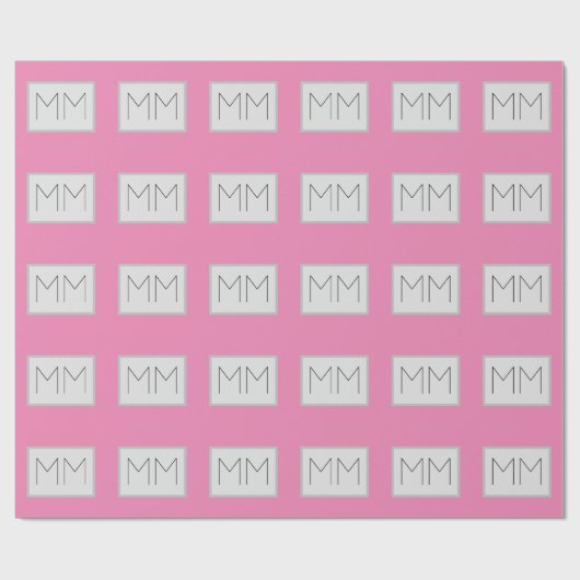Monogram Modern Minimalist Name Initialen Cadeaupapier (Vlak)