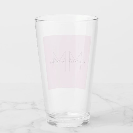 Monogram Modern Minimalist Name Initialen Glas (Achterkant)