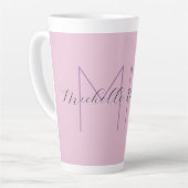 Monogram Modern Minimalist Name Initialen Latte Mok (Linkerhoek)