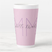 Monogram Modern Minimalist Name Initialen Latte Mok (Voorkant)