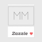 Monogram Modern Minimalist Name Initialen Sticker (Vel)