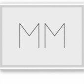 Monogram Modern Minimalist Name Initialen Sticker (Voorkant)