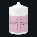 Monogram Modern Minimalist Name Initialen Theepot<br><div class="desc">Trendy Modern past professioneel eenvoudig ontwerp aan. Je kunt eenvoudig gegevens op het product bewerken.</div>