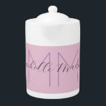 Monogram Modern Minimalist Name Initialen Theepot<br><div class="desc">Trendy Modern past professioneel eenvoudig ontwerp aan. Je kunt eenvoudig gegevens op het product bewerken.</div>