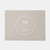 Monogram Modern Minimalist Natural Taupe Deurmat (Voorkant)