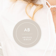 Monogram Modern Minimalist Natural Taupe