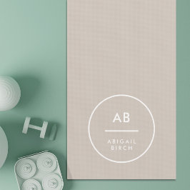 Monogram Modern Minimalist Natural Taupe Yogamat