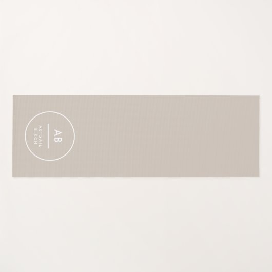 Monogram Modern Minimalist Natural Taupe Yogamat (Voorkant (horizontaal))