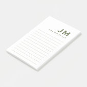 Monogram Modern Minimalist Trendy Lined Post-it® Notes (Schuin)