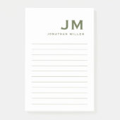 Monogram Modern Minimalist Trendy Lined Post-it® Notes (Voorkant)