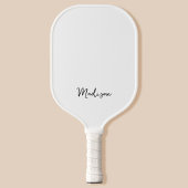 Monogram Modern Minimalist White Pickleball Paddle