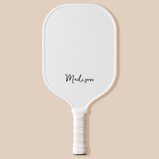 Monogram Modern Minimalist White Pickleball Paddle