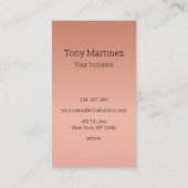 Monogram modern minimalistic rose´gold Monogramm Visitekaartje (Achterkant)